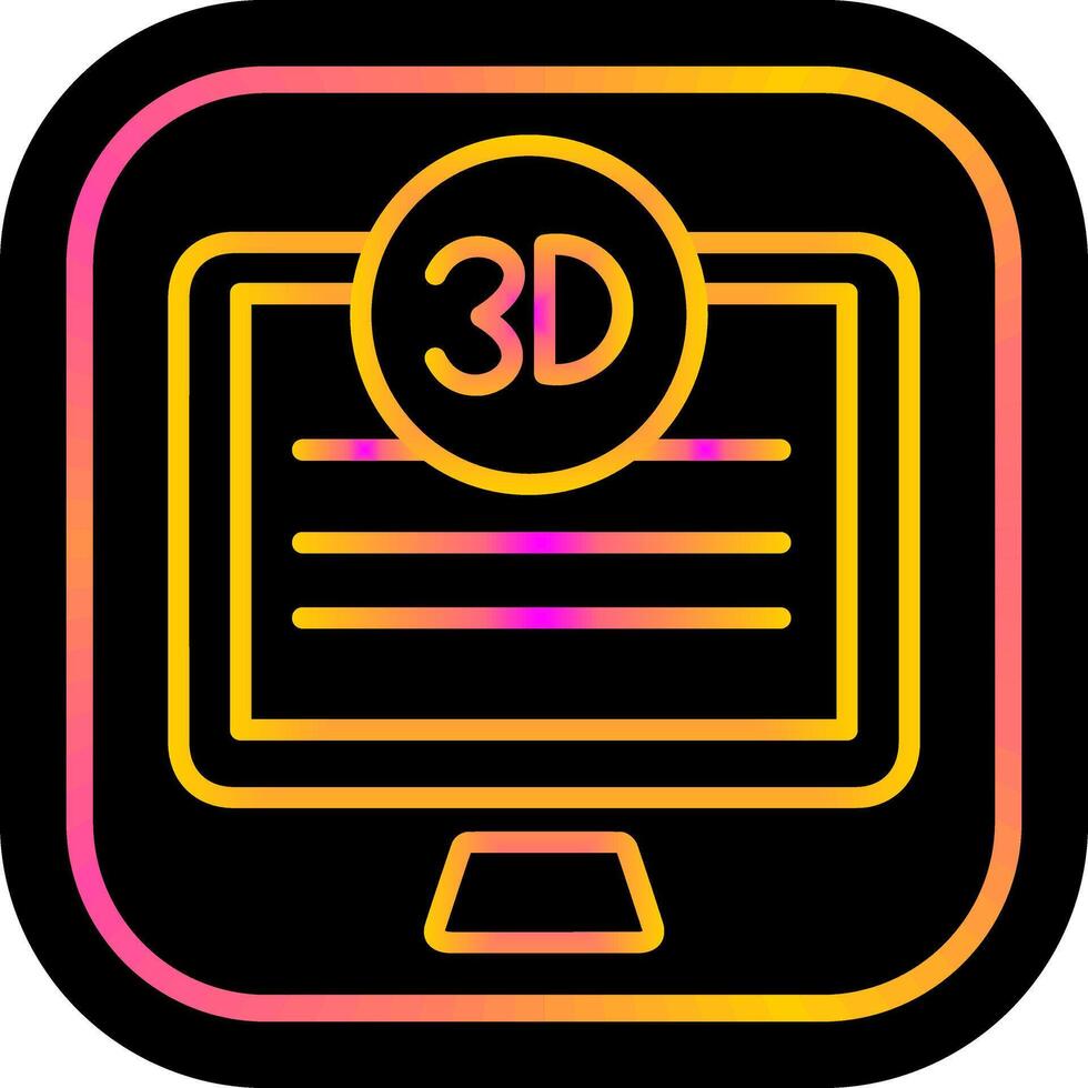 3D Quality Screen Vector Icon