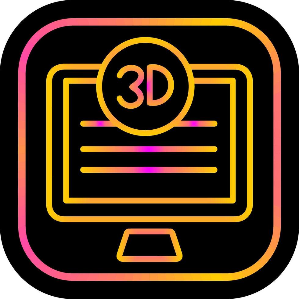 3d calidad pantalla vector icono