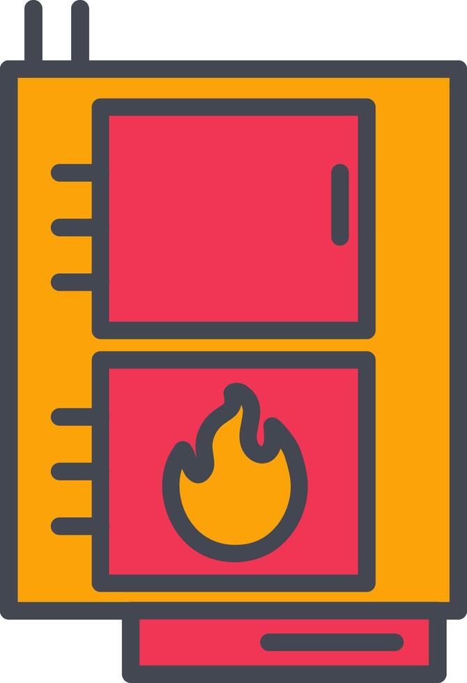 icono de vector de caldera de combustible sólido