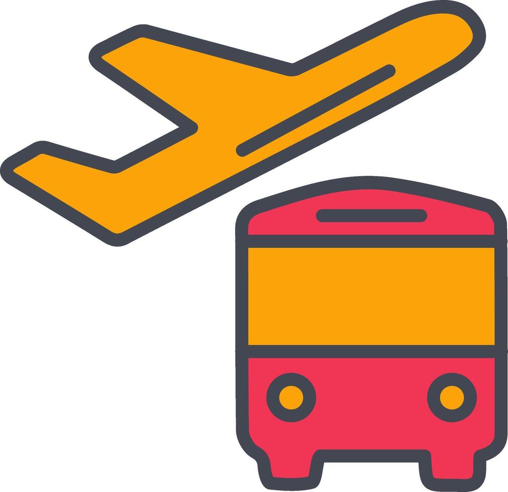 autobús en el icono de vector de aeropuerto