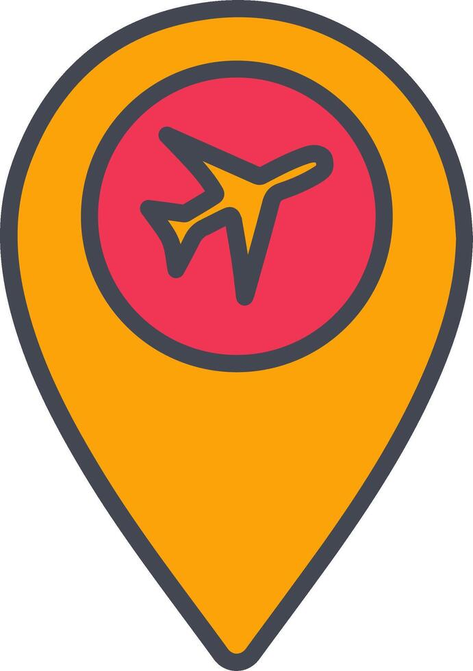 icono de vector de ubicación del aeropuerto