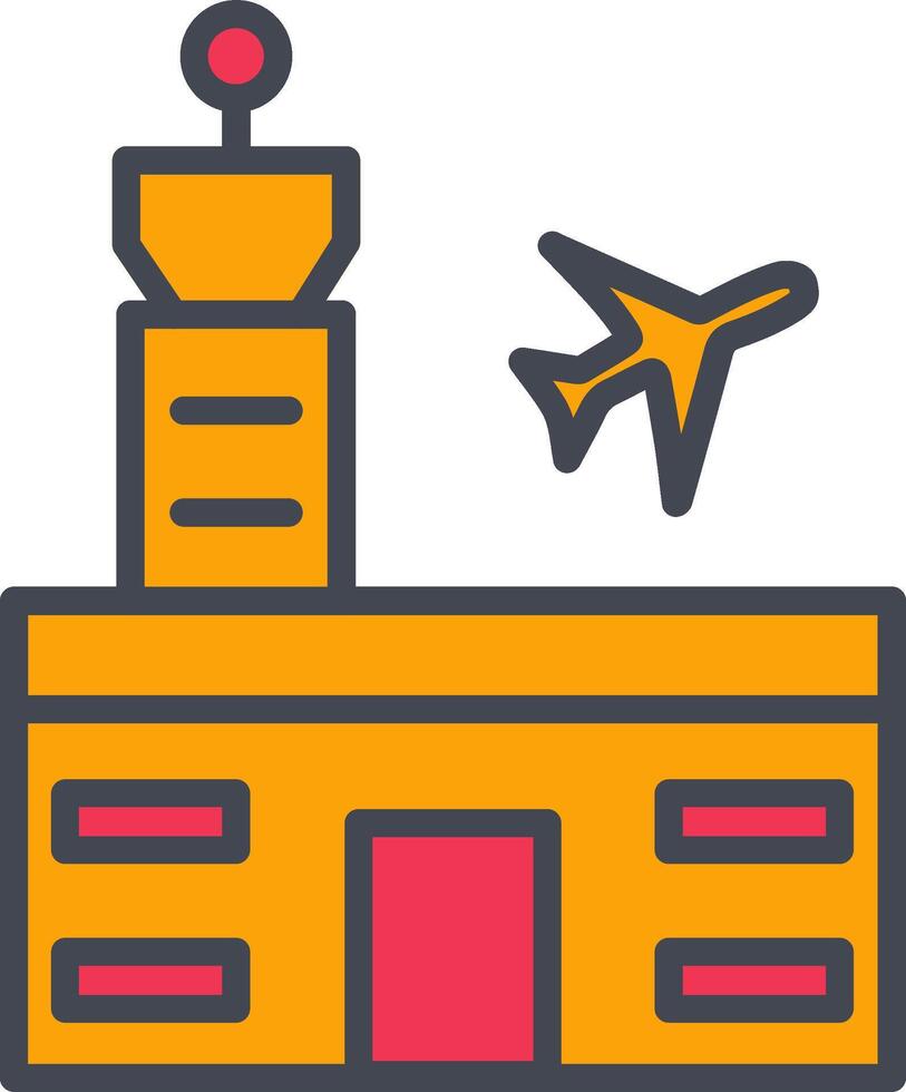 icono de vector de edificio de aeropuerto