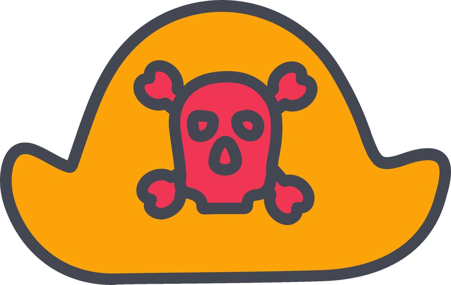 pirata en icono de vector de sombrero