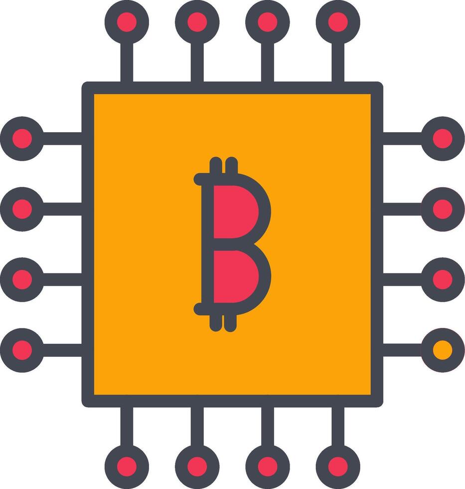 Bitcoin Chip Vector Icon