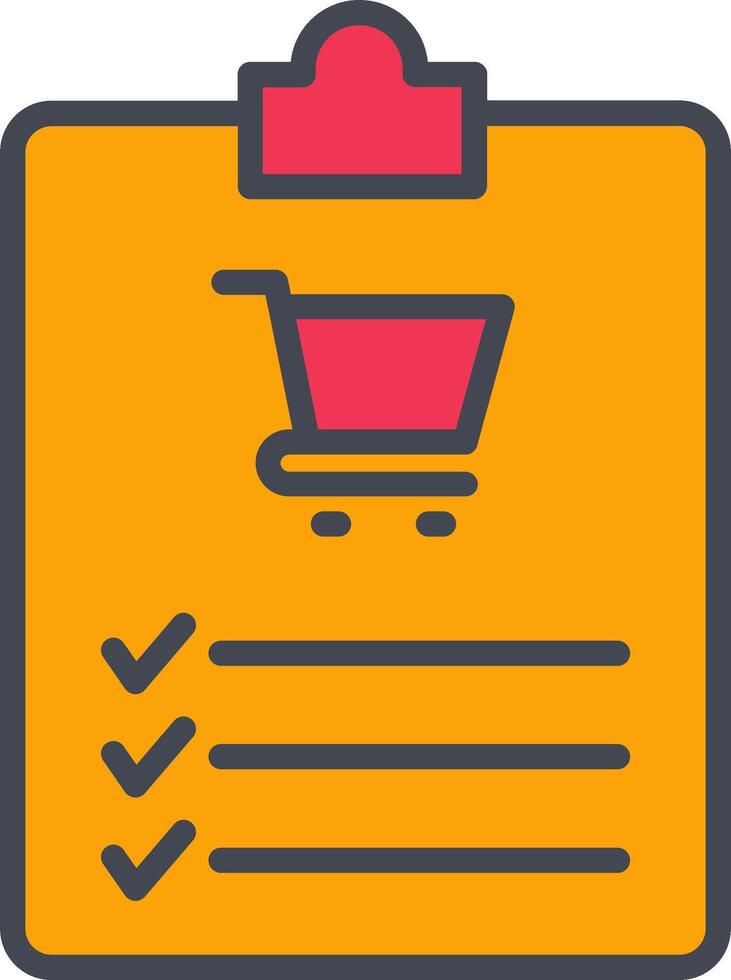 icono de vector de lista de compras