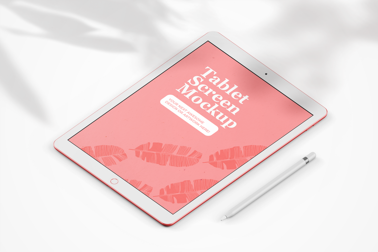 modern 12.9 inch screen display tablet mobile device with pencil realistic mockup template psd