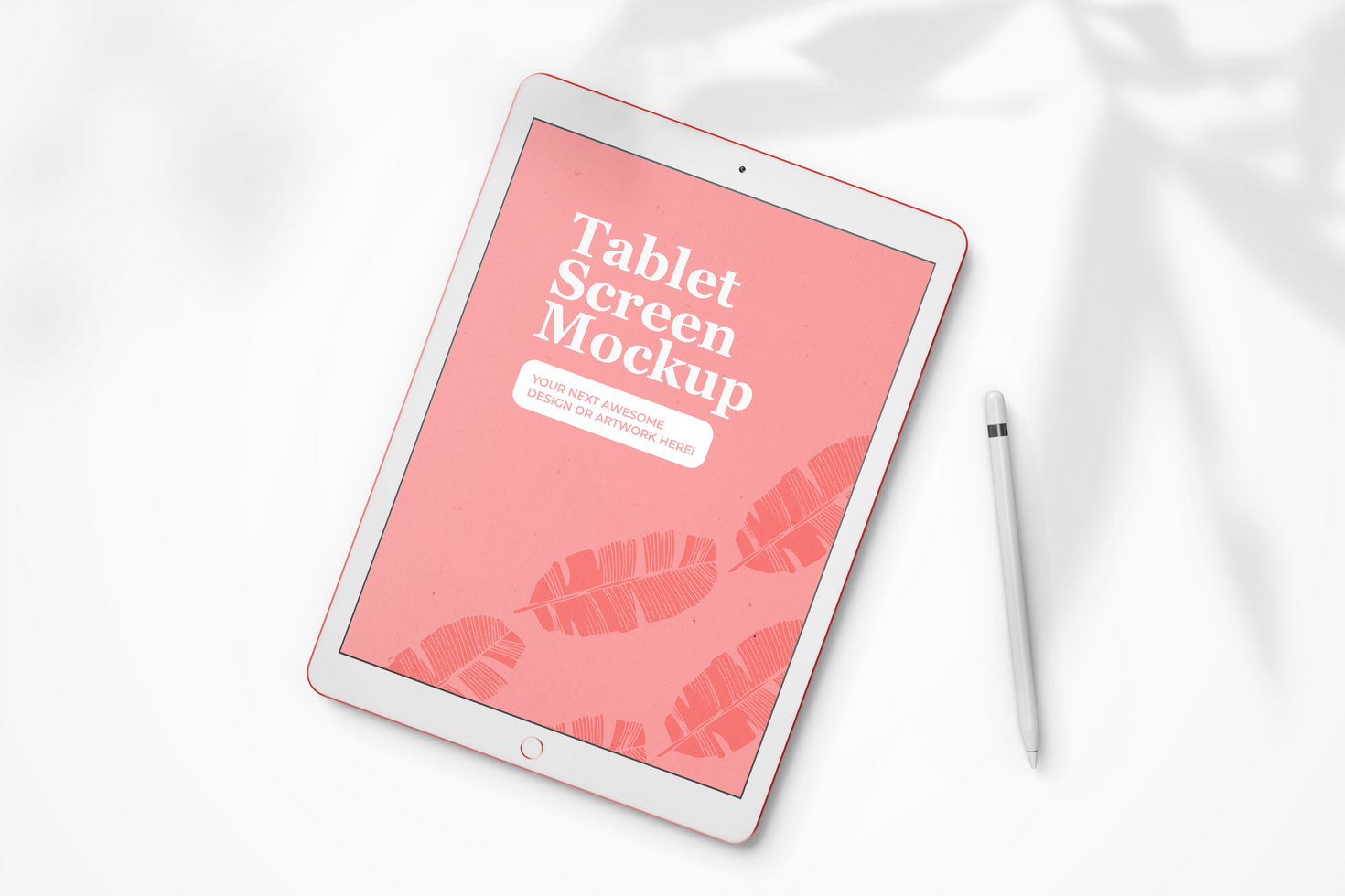 modern 12.9 inch screen display tablet mobile device with pencil realistic mockup template psd