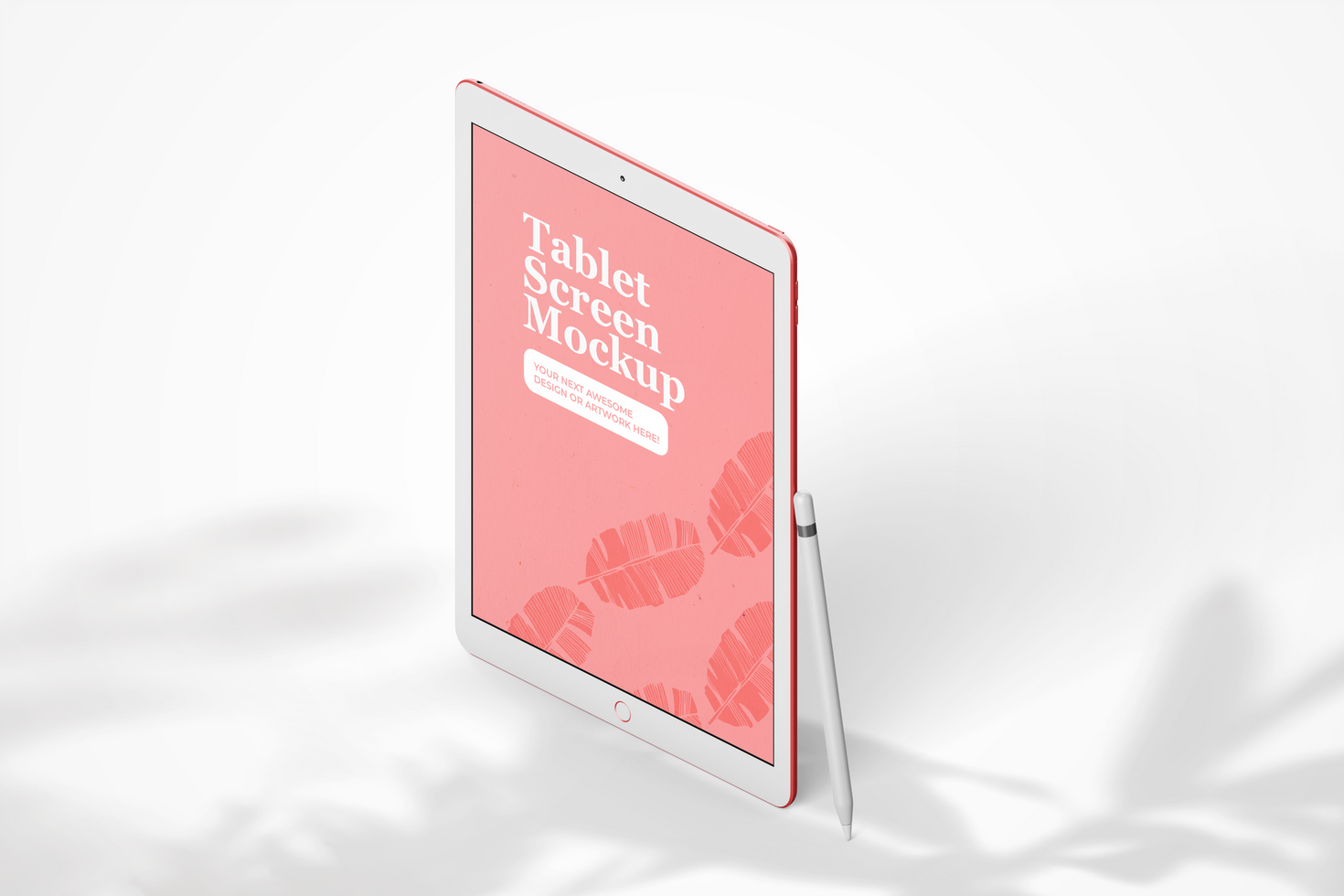 modern 12.9 inch screen display tablet mobile device with pencil realistic mockup template psd