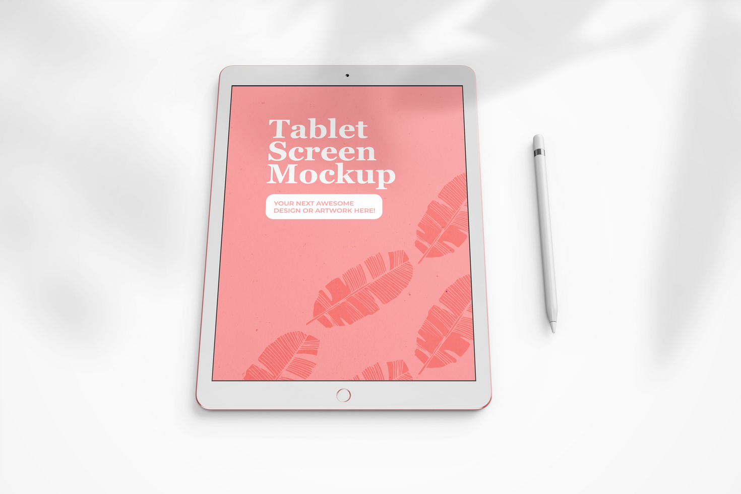 modern 12.9 inch screen display tablet mobile device with pencil realistic mockup template psd