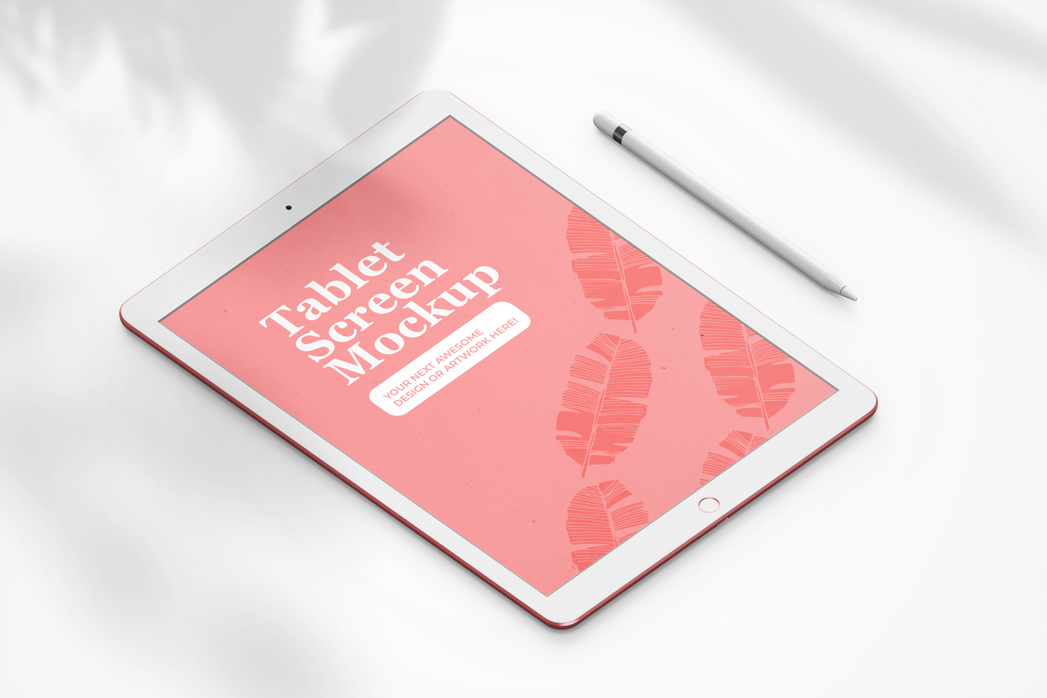 modern 12.9 inch screen display tablet mobile device with pencil realistic mockup template psd