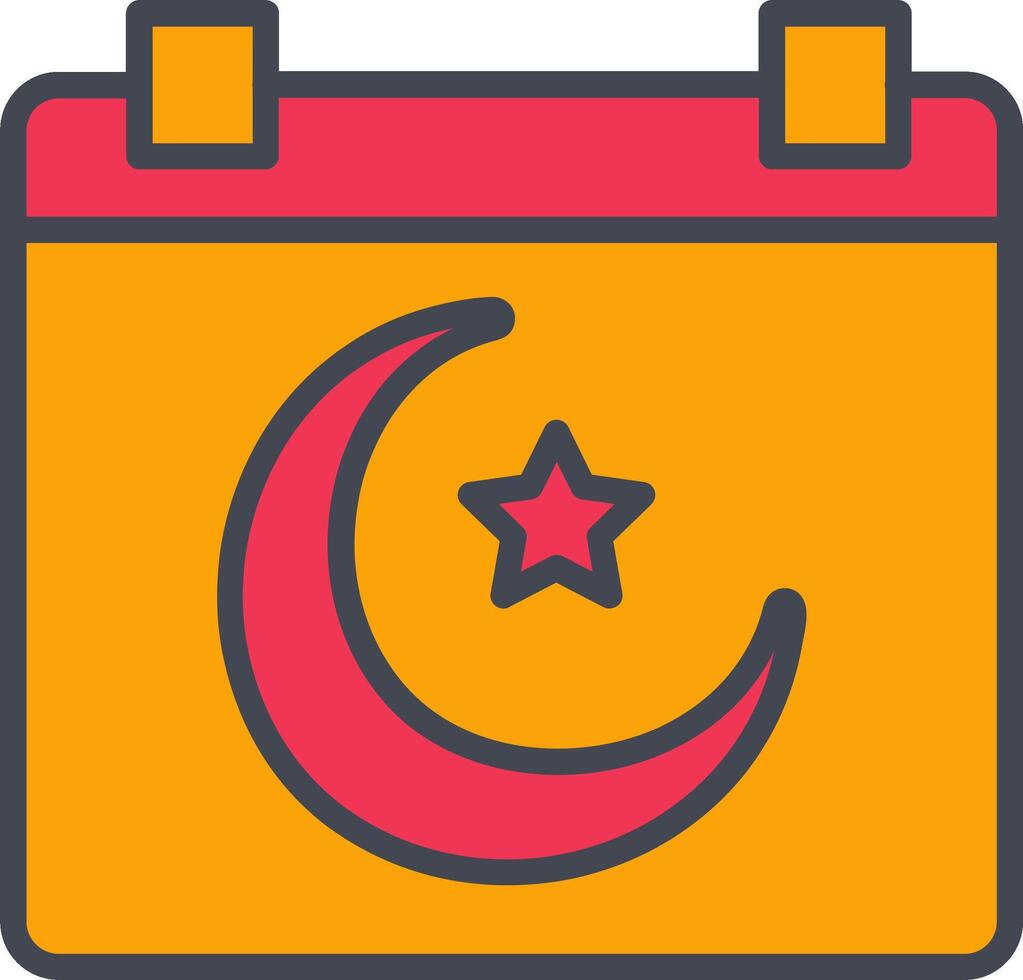 icono de vector de calendario islámico
