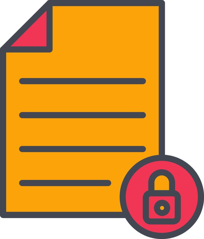 icono de vector de documento privado