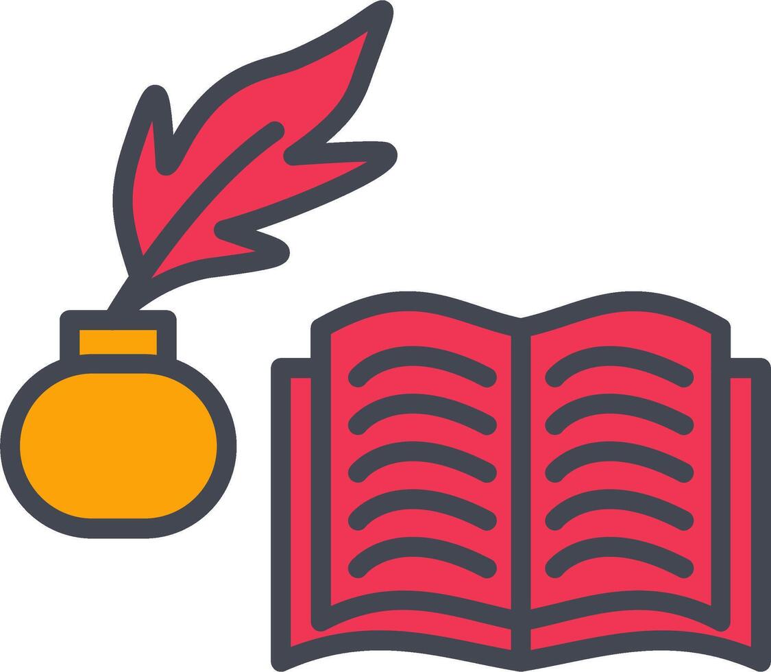 Quill and Book Vector Icon