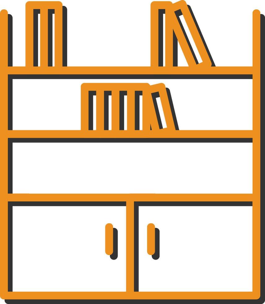 icono de vector de estante de libro