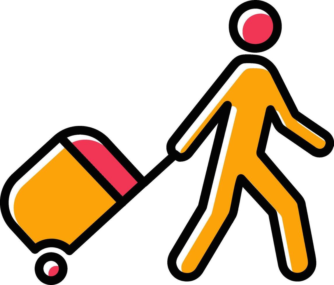 Walking with Luggage Vector Icon