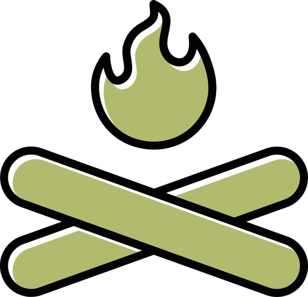 icono de vector de fuego de campamento