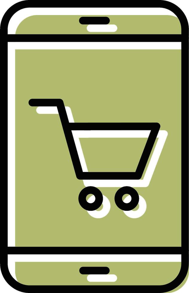 icono de vector de compras en línea