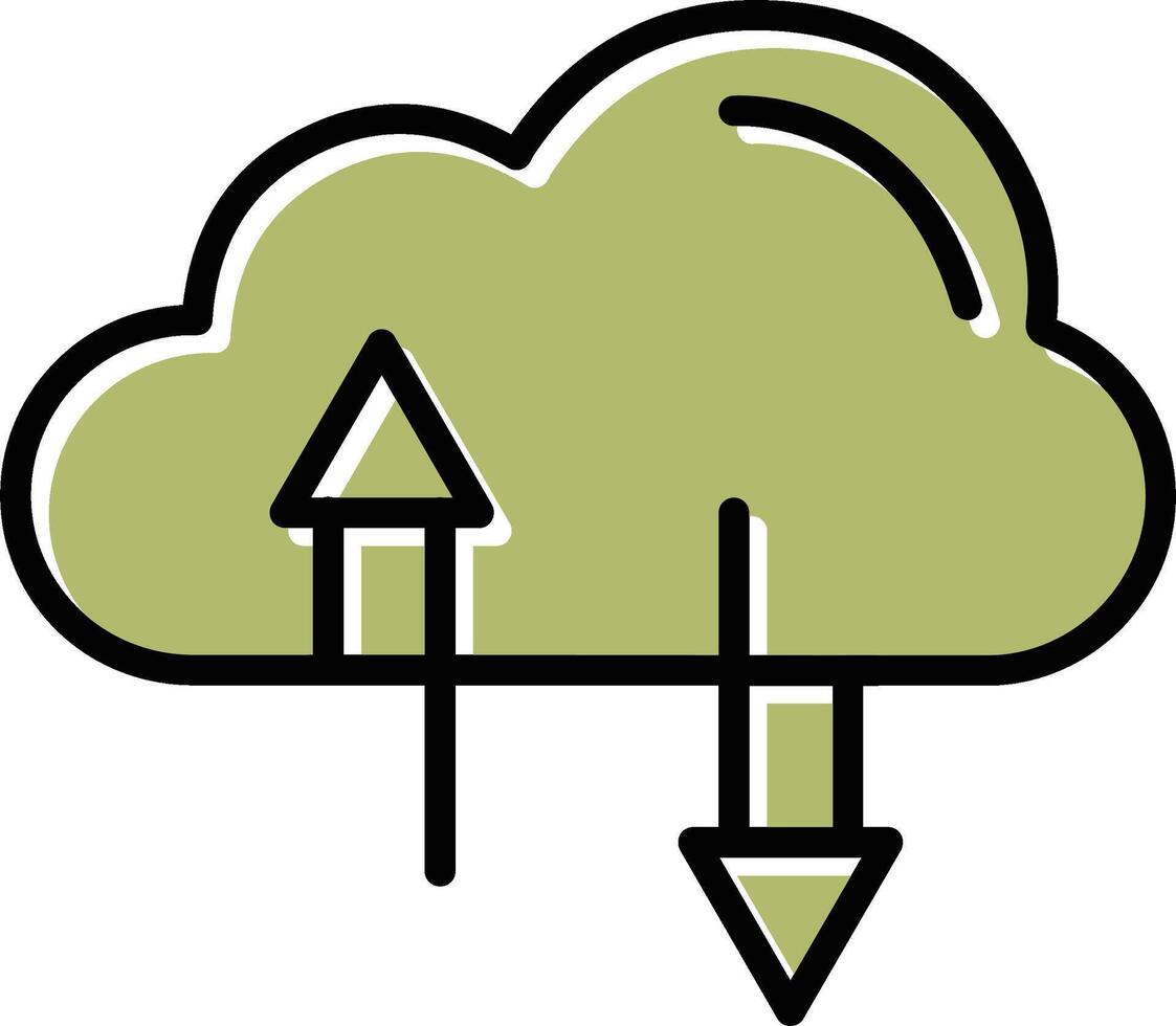 icono de vector de almacenamiento en la nube