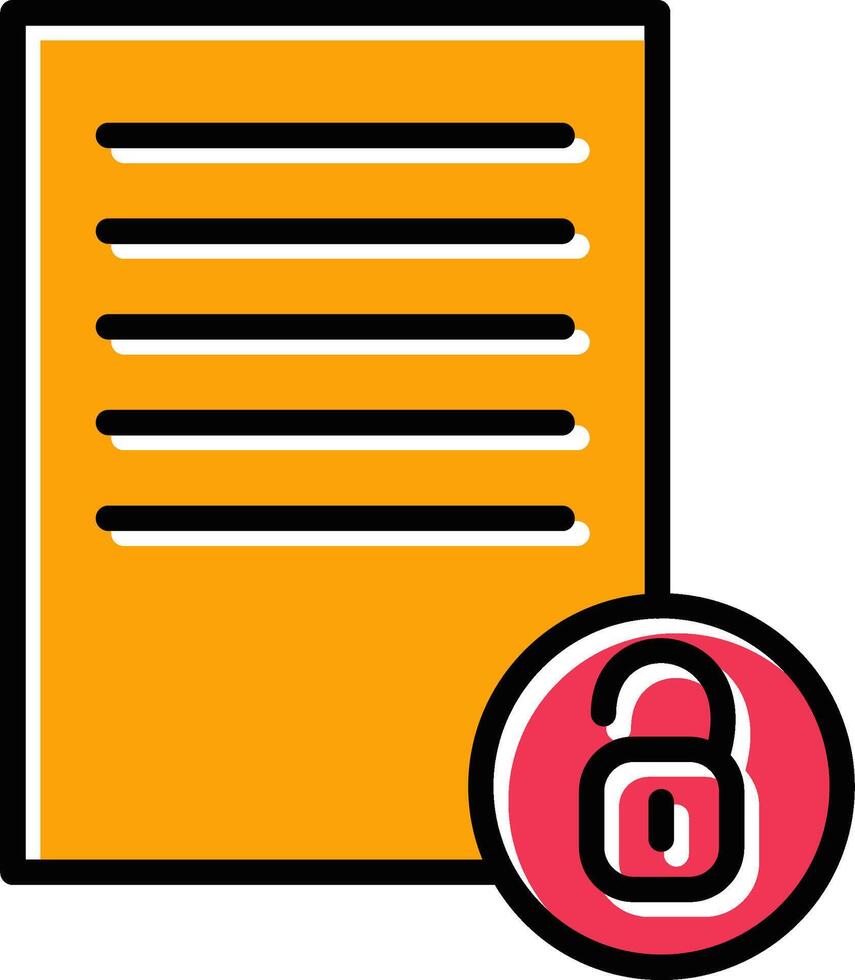 Unlock Documents Vector Icon