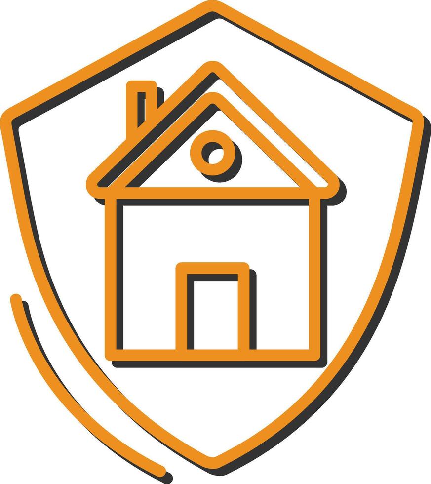 icono de vector de protección de casa
