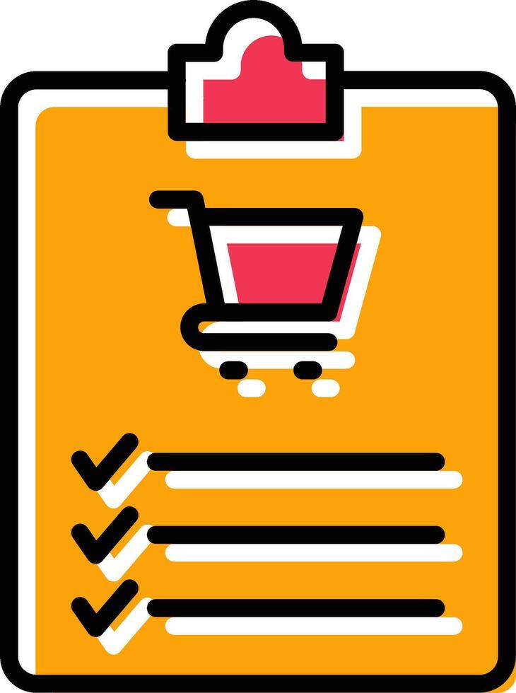 icono de vector de lista de compras