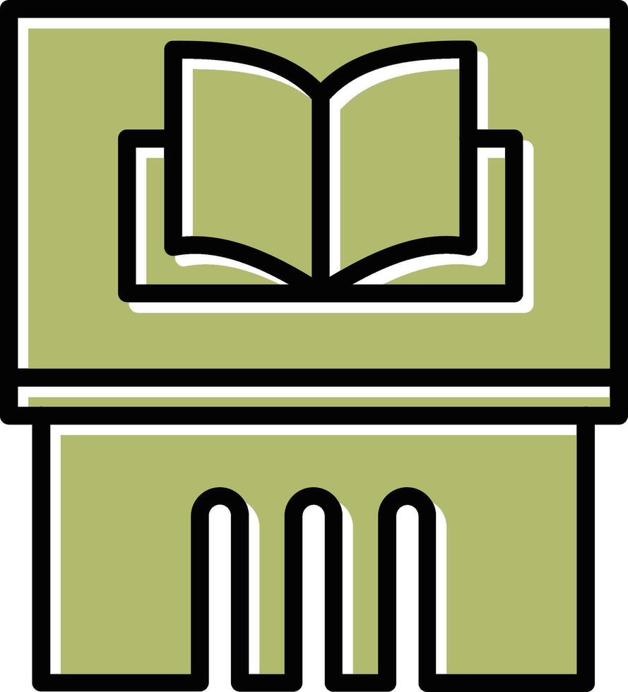 Ancient Book Exhibit Vector Icon