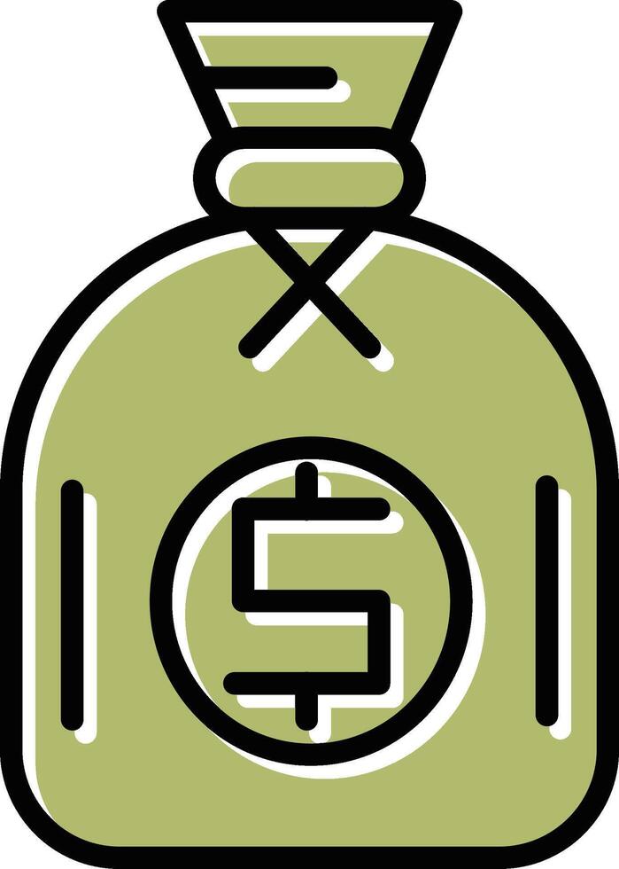 icono de vector de saco de dólar