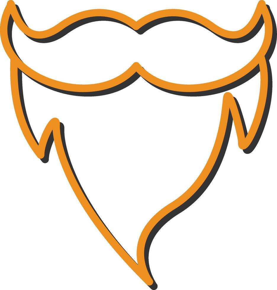 barba y Bigote ii vector icono