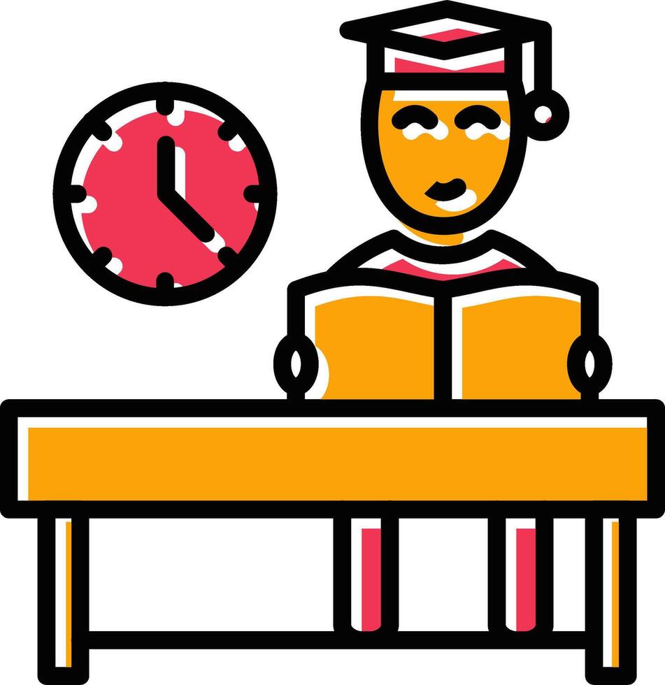 Studying on Desk I Vector Icon