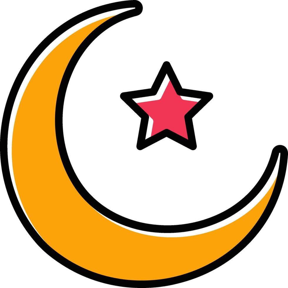 Moon and Star Vector Icon