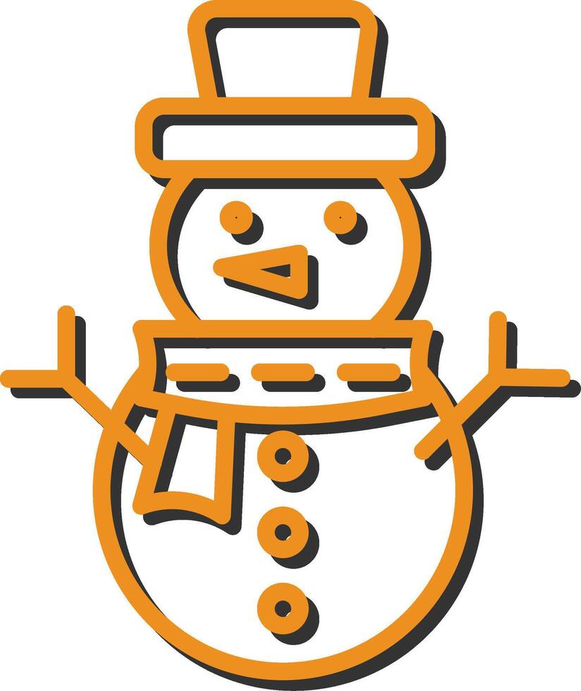 icono de vector de muñeco de nieve