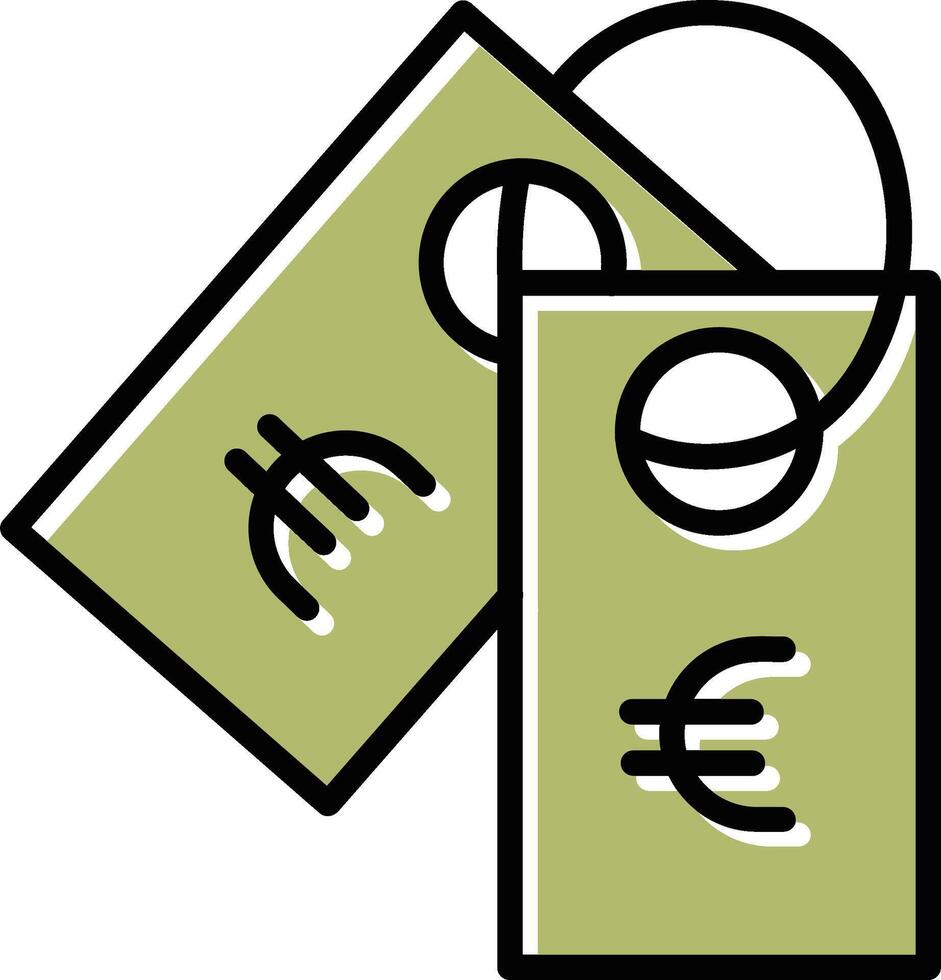 icono de vector de etiqueta euro