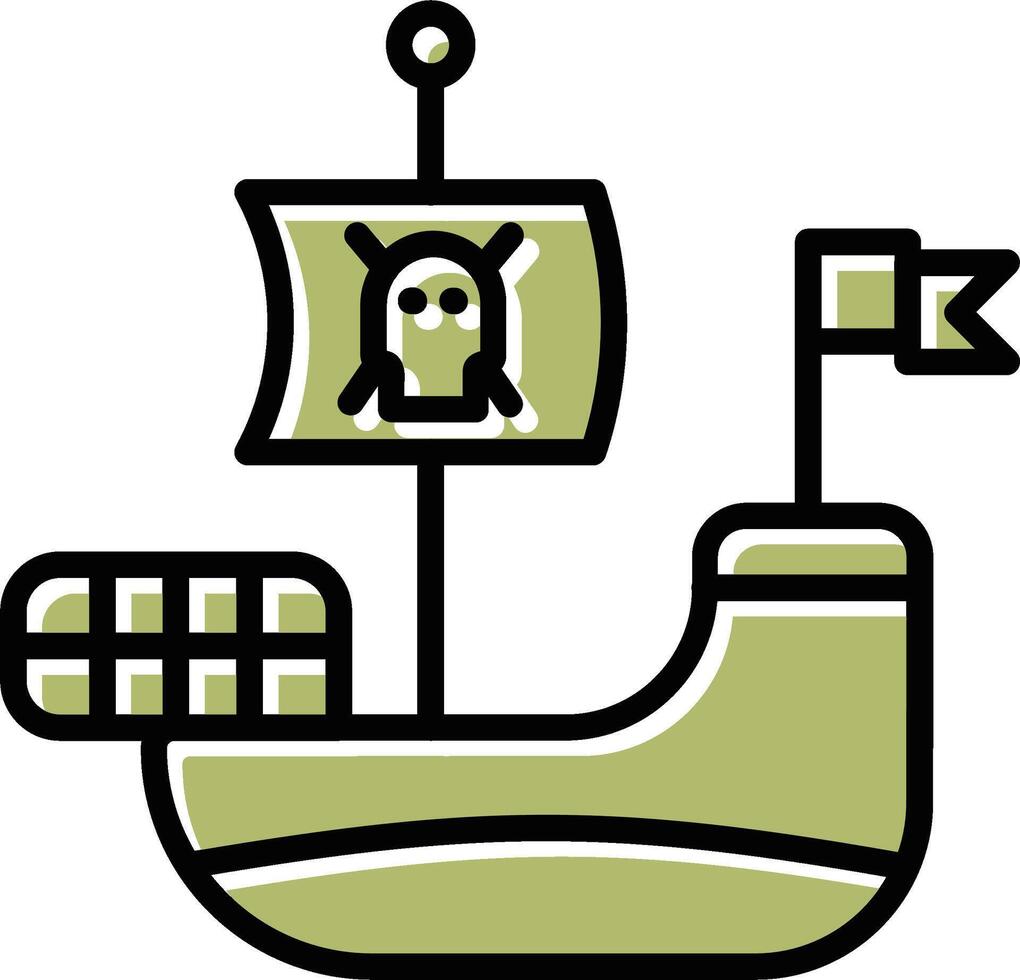 icono de vector de barco pirata