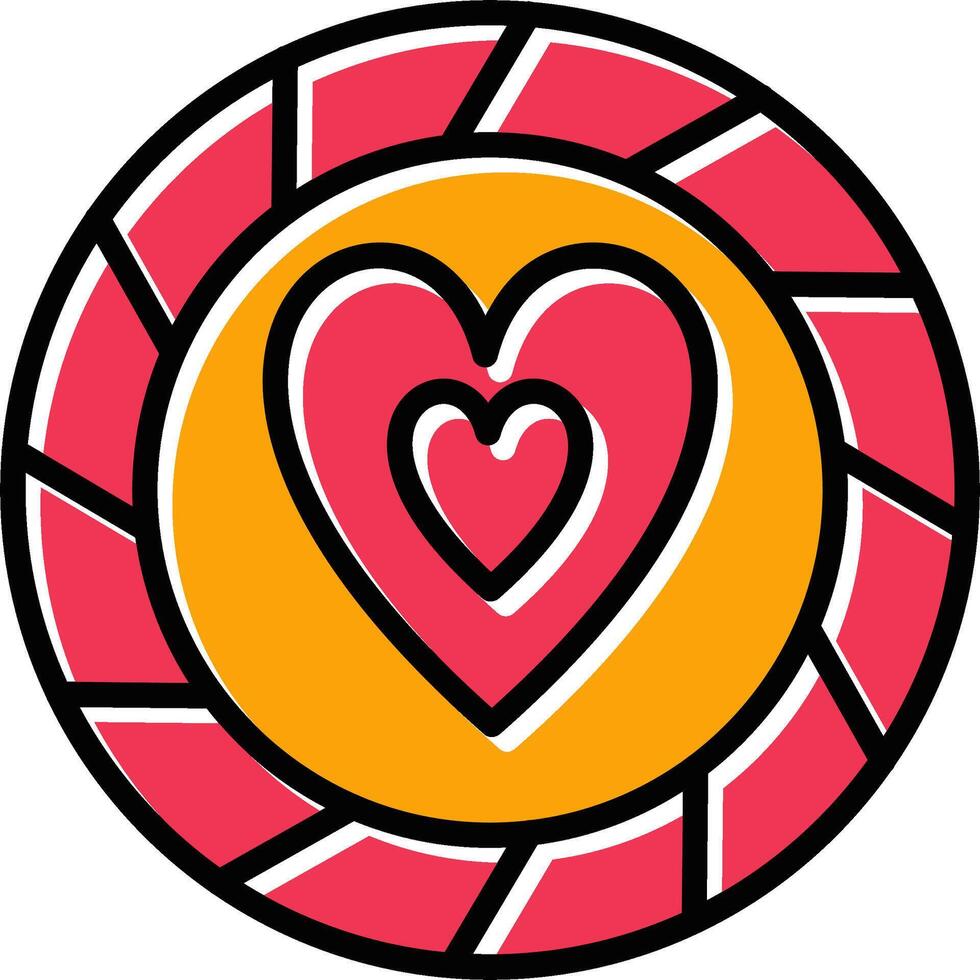 icono de vector de chip de corazón