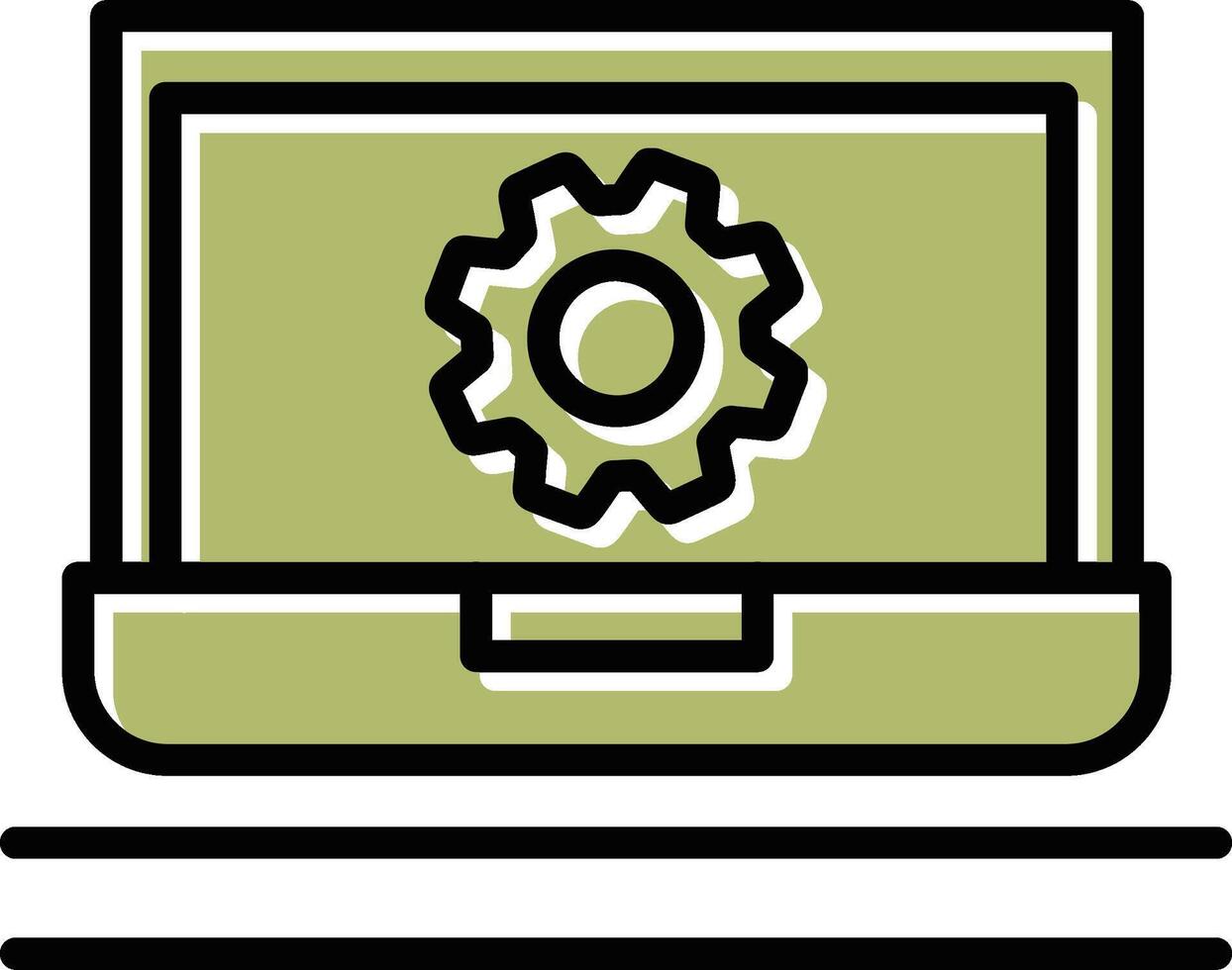 Laptop Setting Vector Icon