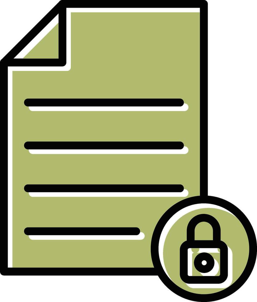 icono de vector de documento privado