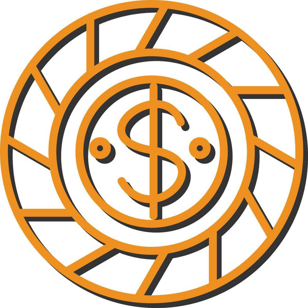 Dollar Chip Vector Icon