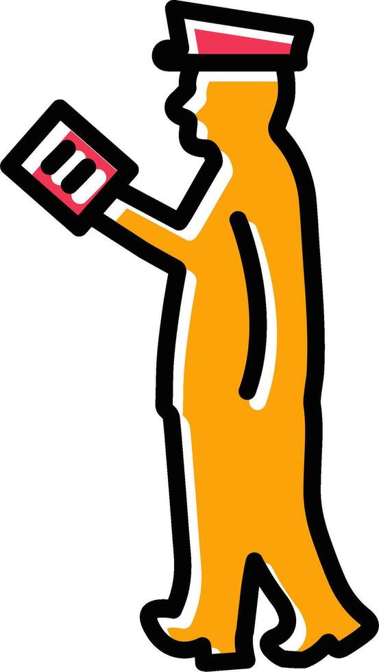 Guard Checking Passport Vector Icon