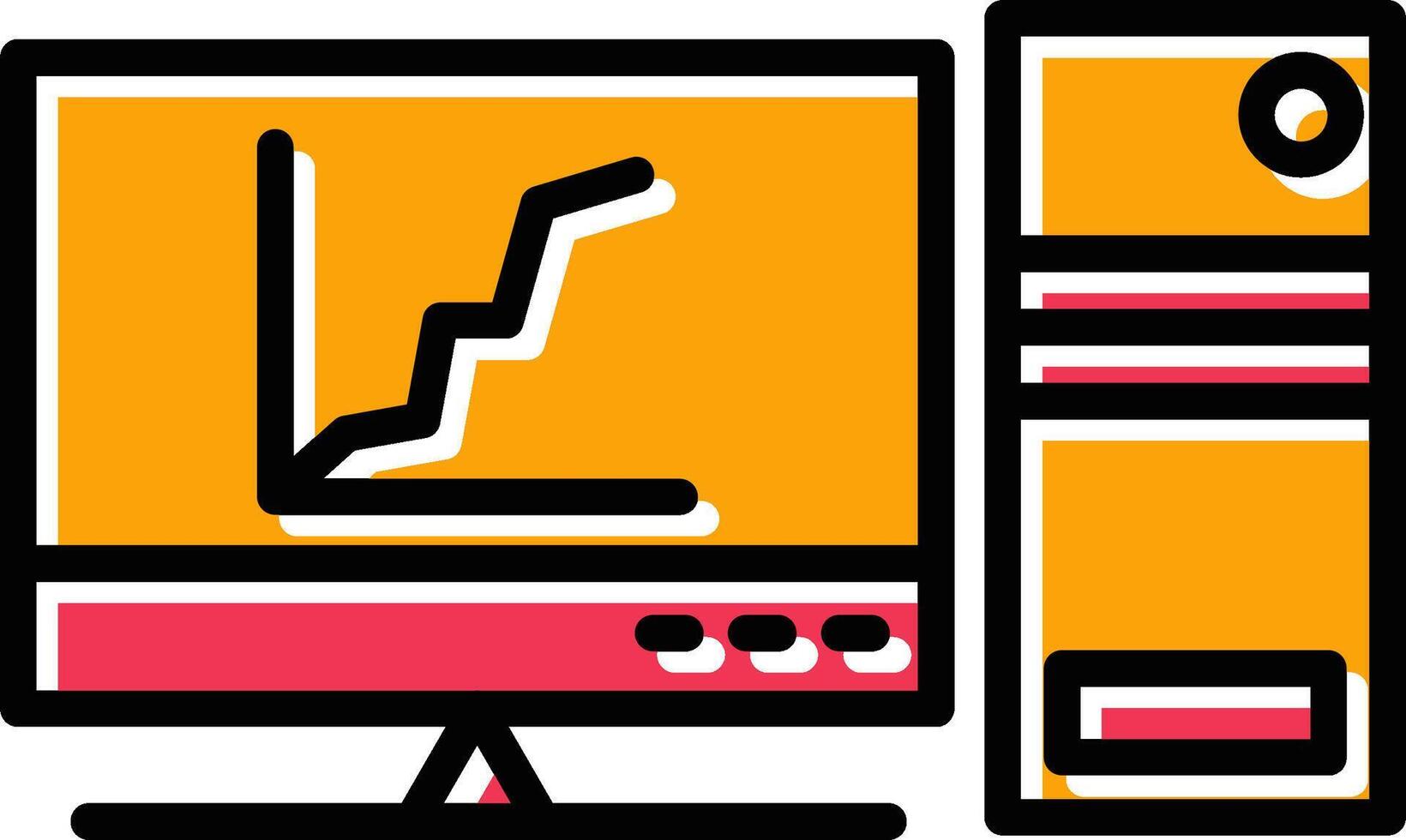 Graph Line Screen Vector Icon