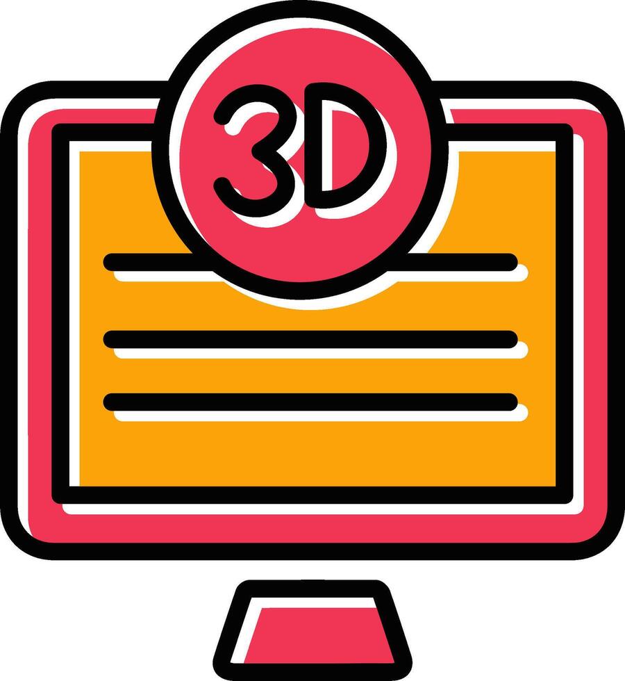 3d calidad pantalla vector icono