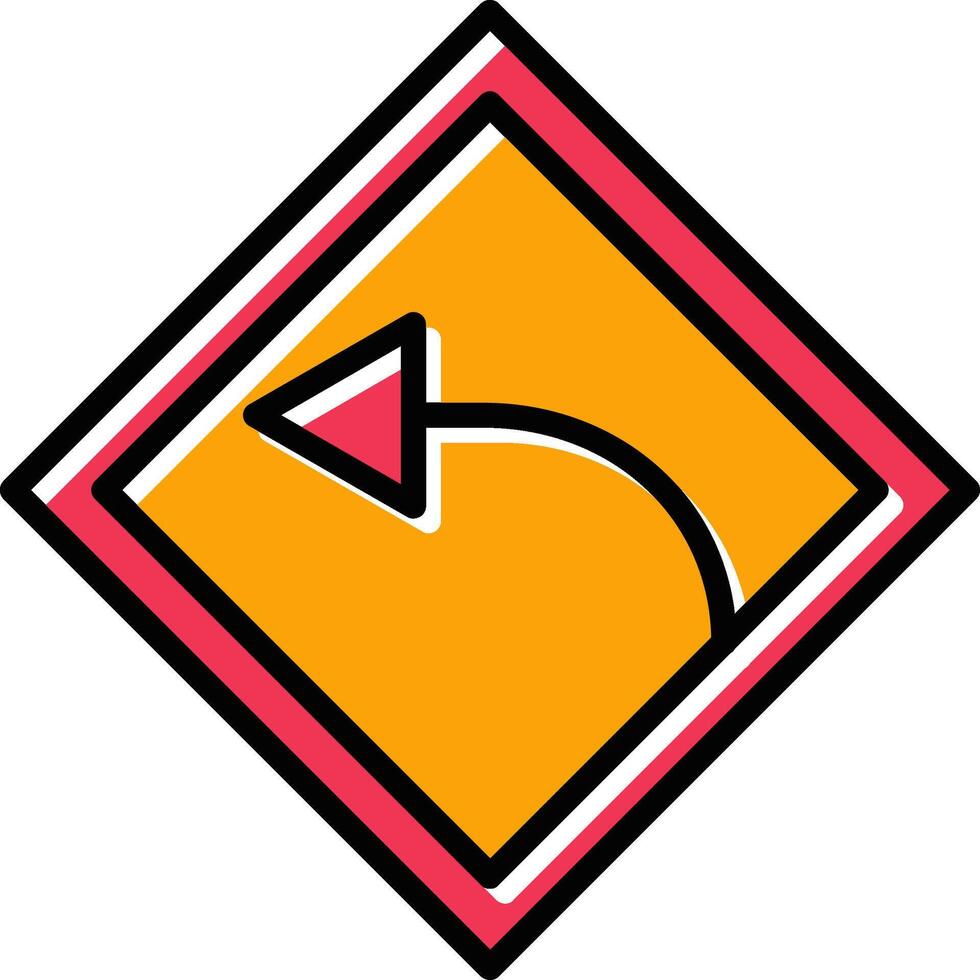 Left Turn Vector Icon