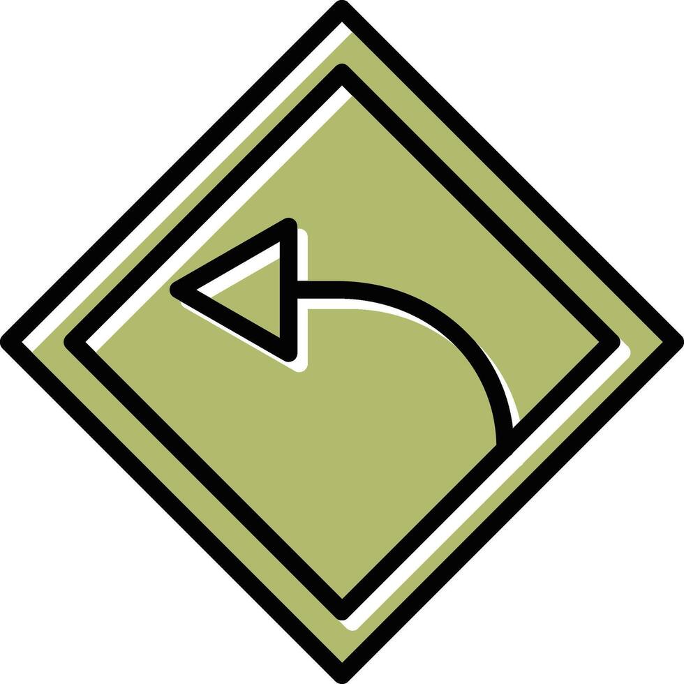 Left Turn Vector Icon