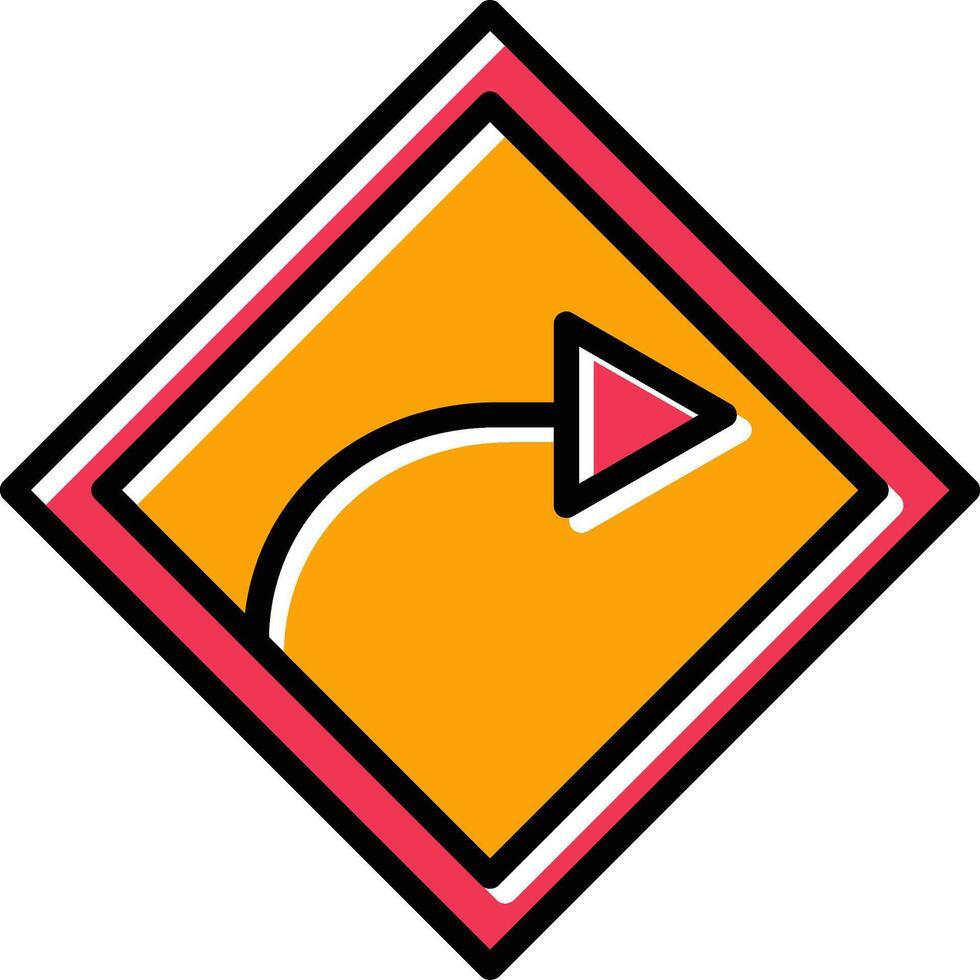 Right Turn Vector Icon