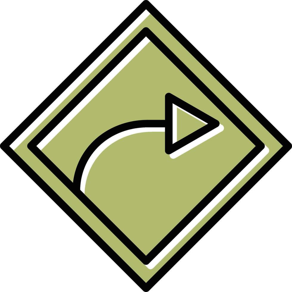Right Turn Vector Icon