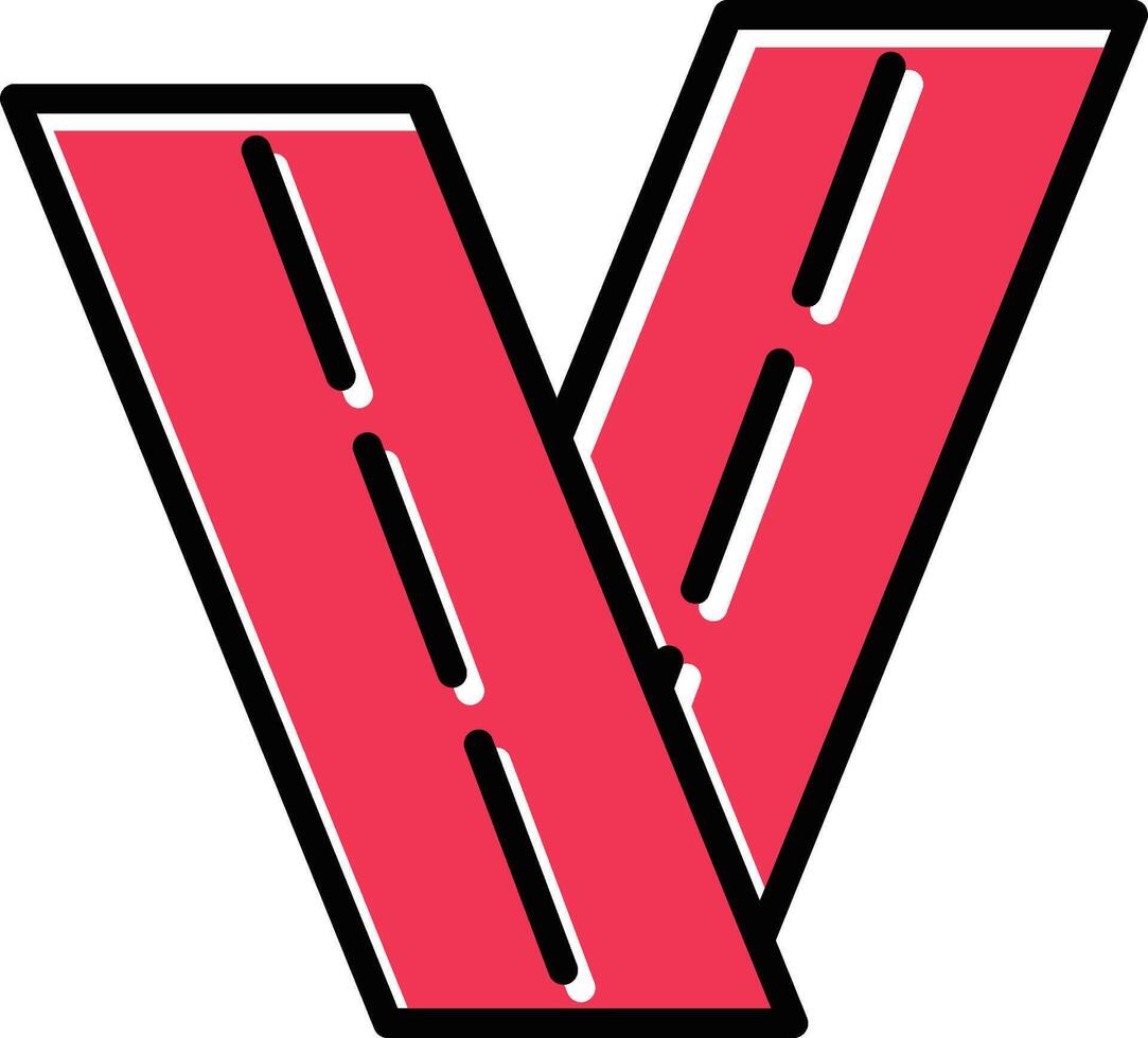Two Way Road Vector Icon