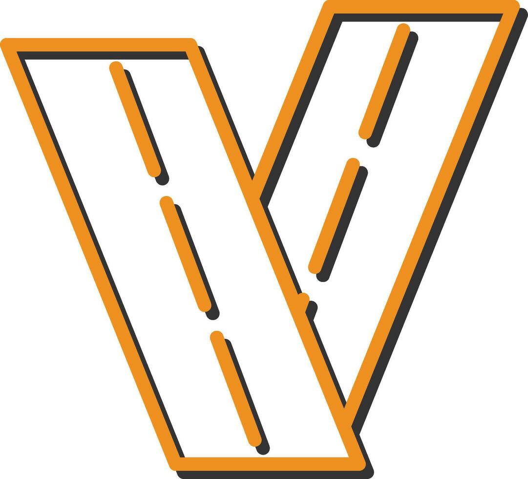 Two Way Road Vector Icon