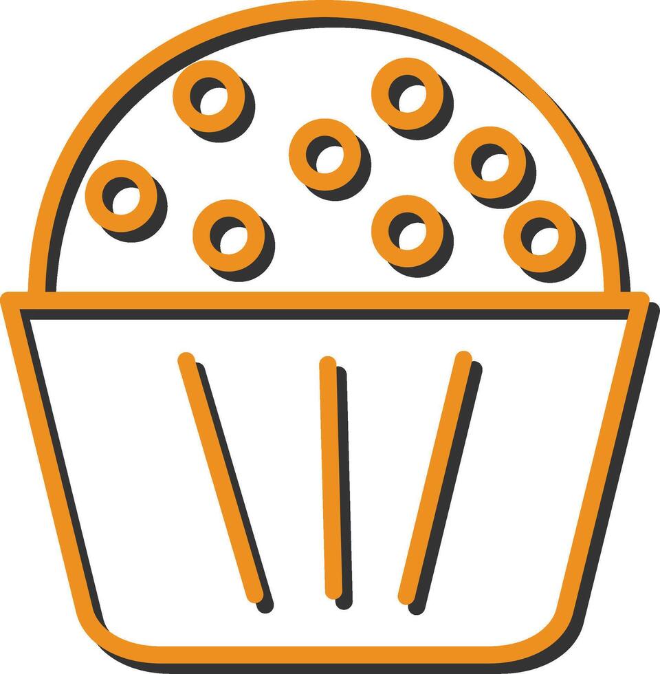 icono de vector de muffin de chocolate