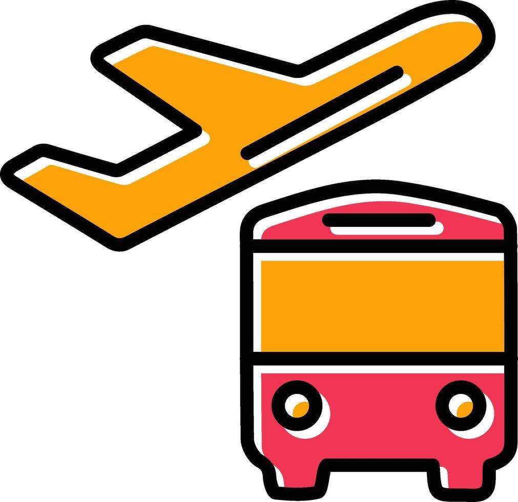 Bus on Airport Vector Icon