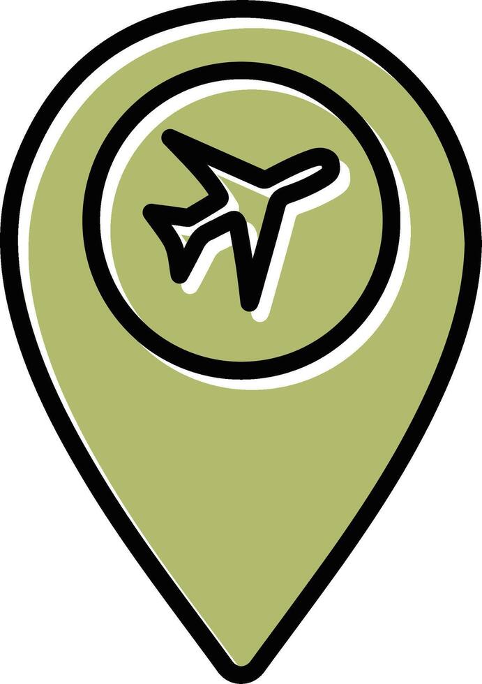 Airport Location Vector Icon
