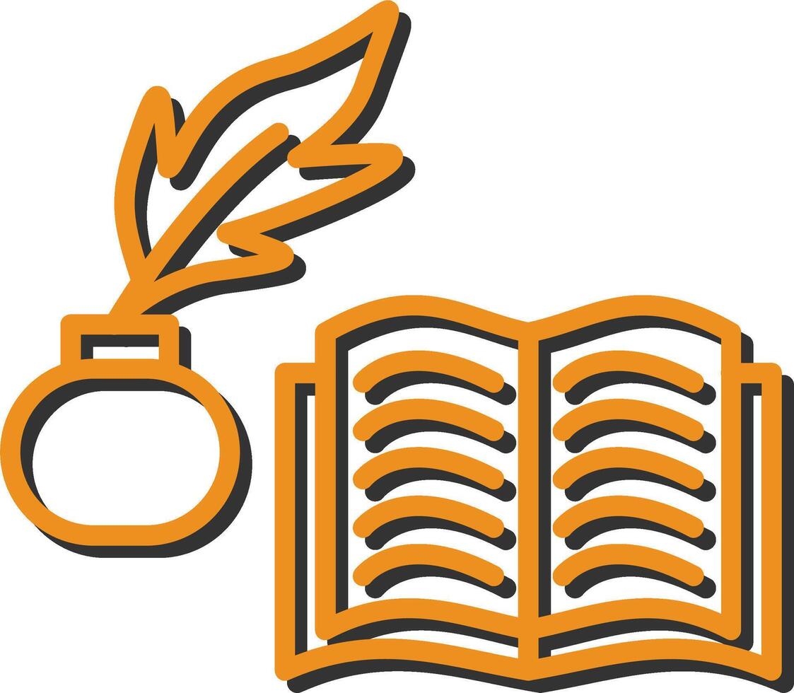 Quill and Book Vector Icon